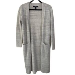 Forever 21 Gray Marbled Open Front Duster Cardigan Sweater Size S